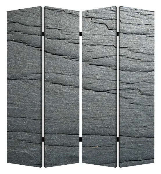 Multi Color Wood Canvas Black Slate Screen By Homeroots - 274662