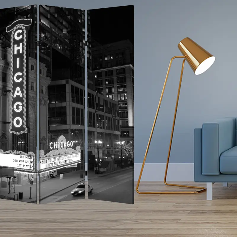 Multi Color Wood Canvas Chicago Screen By Homeroots