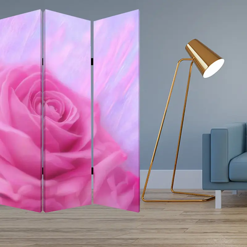 Multi Color Wood Canvas Flourish Screen By Homeroots