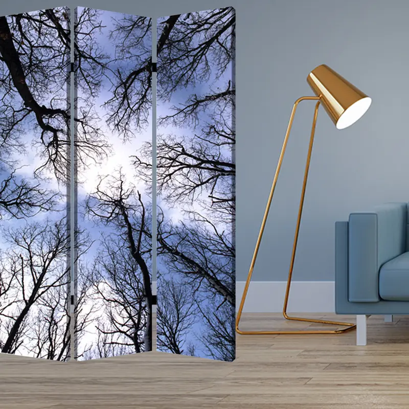 Multi Color Wood Canvas Forest Screen By Homeroots