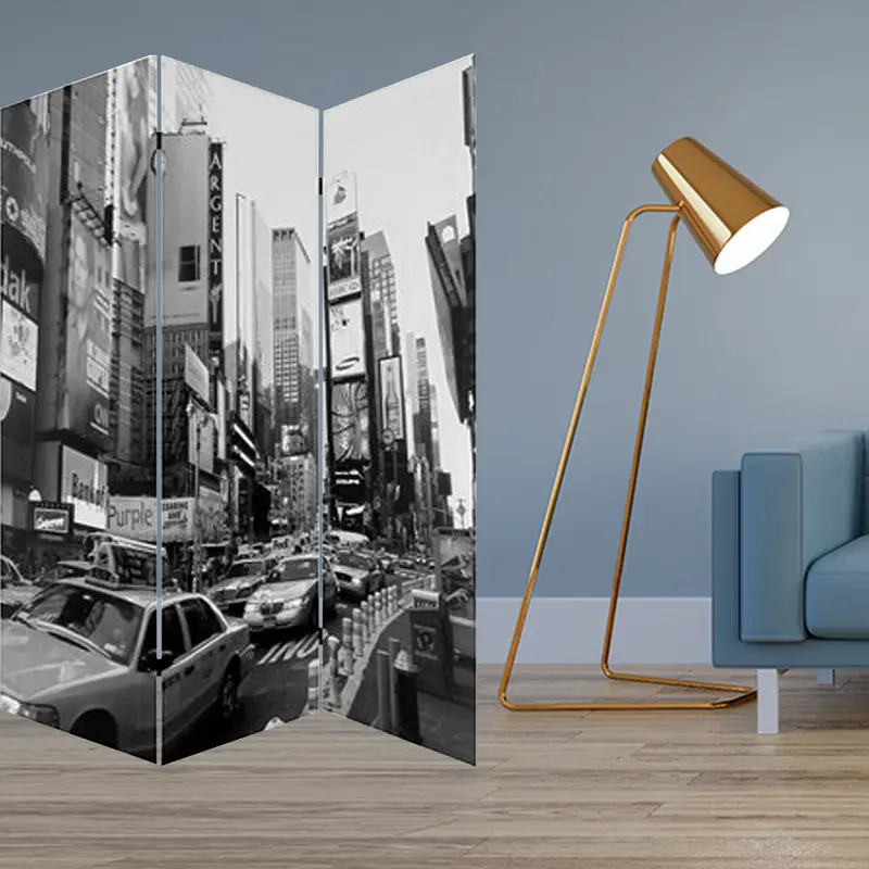 Multi Color Wood Canvas New York City Screen By Homeroots