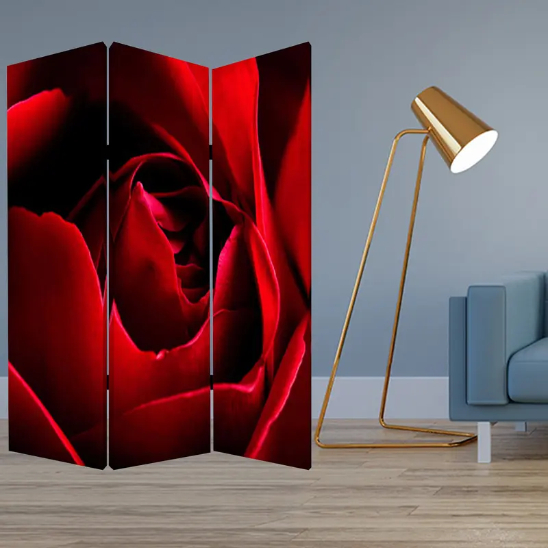 Multi Color Wood Canvas Rose Screen By Homeroots