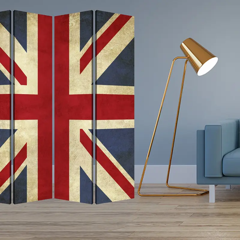 Multi Color Wood Canvas Union Jack Screen By Homeroots