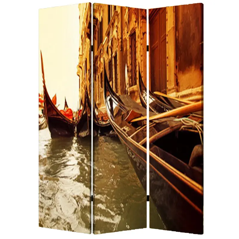 Multi Color Wood Canvas Venice Screen By Homeroots