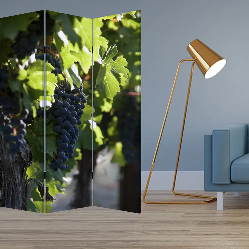 Multi Color Wood Canvas Wine Country Screen By Homeroots
