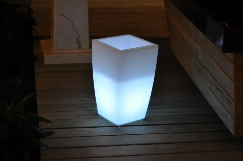 Multi PE Plastic Square LED Planter By Homeroots