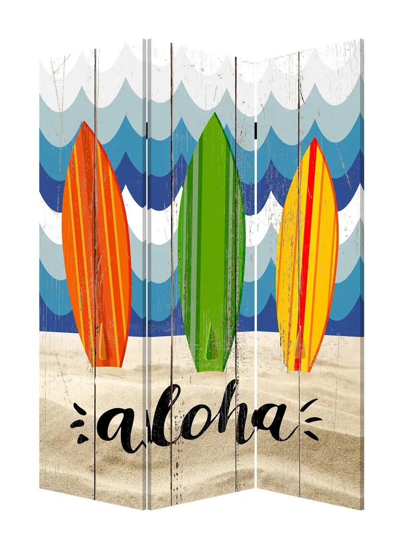 Multicolor Canvas Beach Treasures - 3 Panles Screen By Homeroots