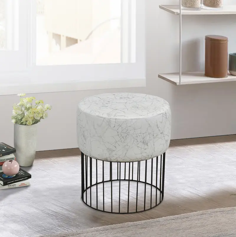 NA Solid Color Metal Grey/Ivory + Black Legs By Homeroots