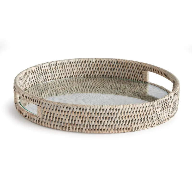 NAPA Home & Garden, BURMA RATTAN ROUND SERVING TRAY,N4TN251GY