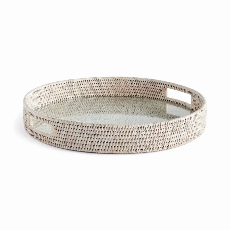 NAPA Home & Garden, BURMA RATTAN ROUND SERVING TRAY