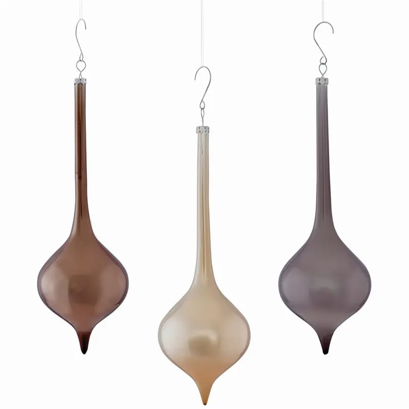 Napa Home Garden, GLASS MODERN DROP ORNAMENTS ,SET OF 3,z4094tp