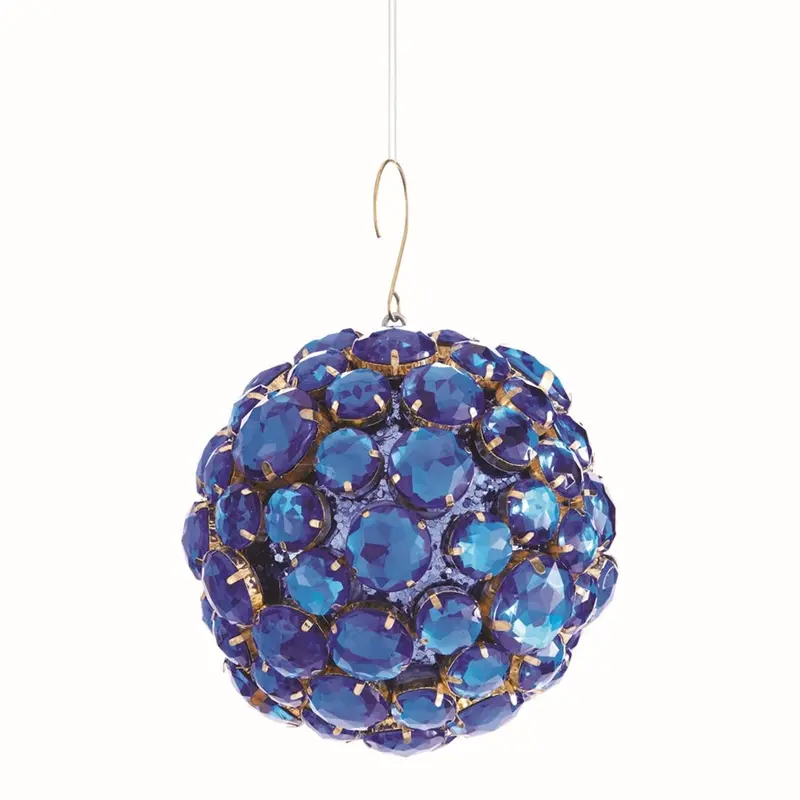 Napa Home Garden, JEWEL BALL ORN 3.75" BLUE/GOLD,z5201blg
