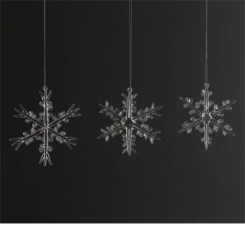 Napa Home Garden, ORGANIC SNOWFLAKE GLASS ORN ,SET OF 3,z1885cl