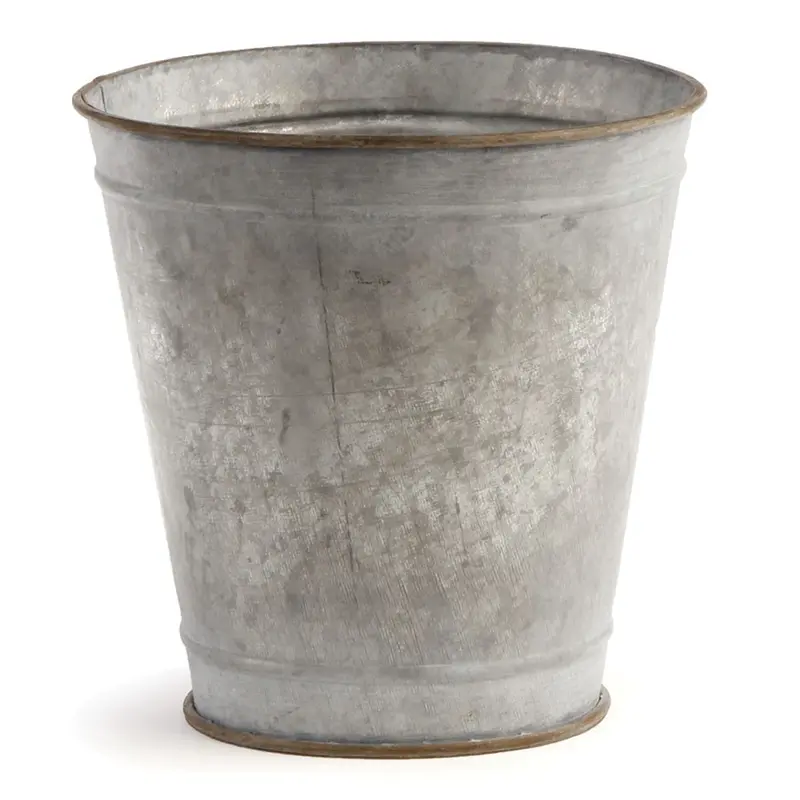 Napa Home Garden,  PARIS 6.75" FLOWER POT ANTQ GALV,h415lag
