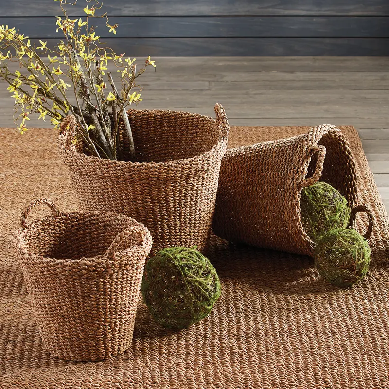 NAPA Home & Garden, SEAGRASS TAPERED BASKETS WITH HANDLES, SET OF 3,SG400