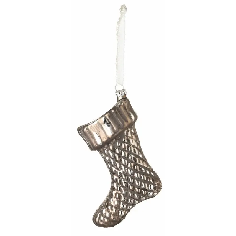 Napa Home Garden, STOCKING GLASS ORN ANTQ PL 4.75"H,z1666ap