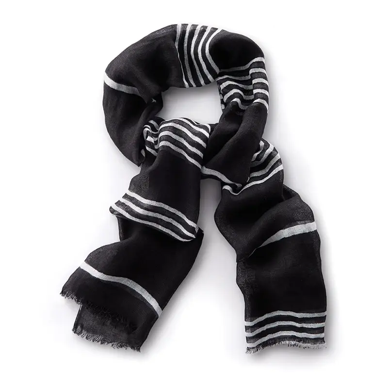 Napa Home Garden, THREADS 72x28" SCARF STRIPES BLACK,th212bk