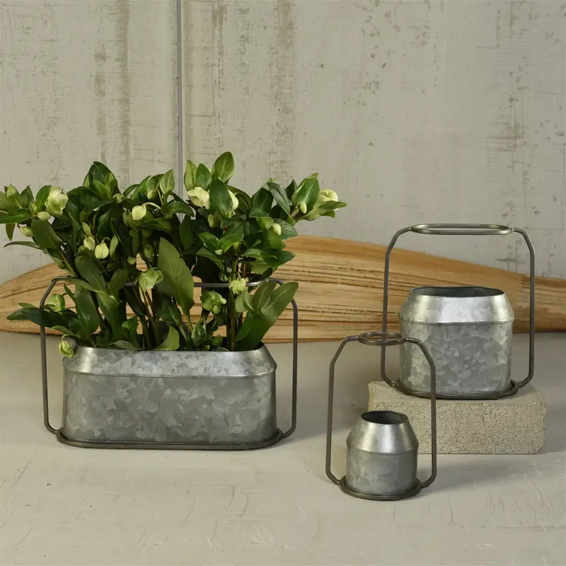 Napa Vase, Metal & Zinc - Round - Zinc Set Of 2 By HomArt