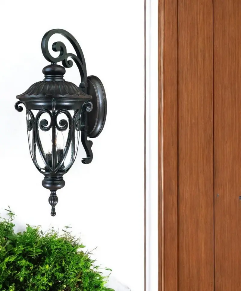 Naples 3-Light Marbelized Mahogany Wall Light By Homeroots