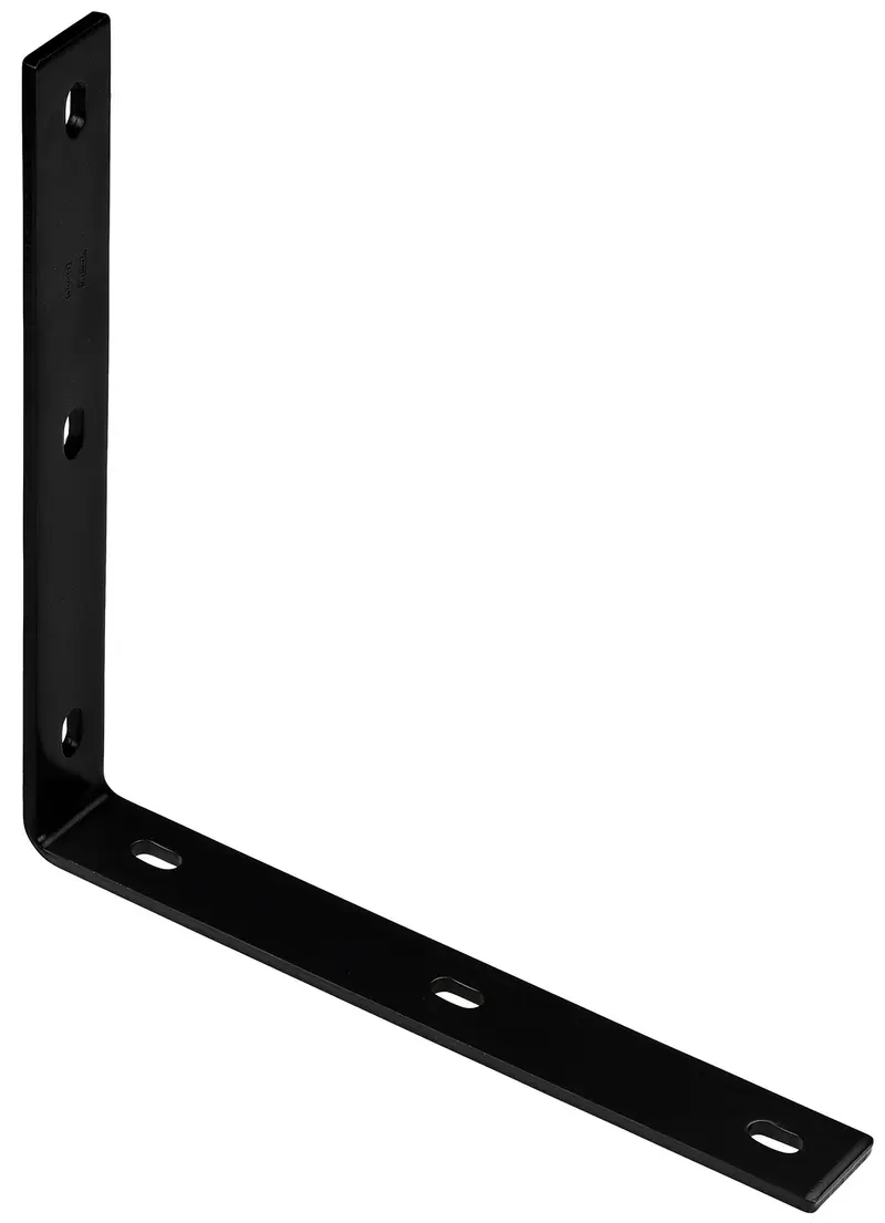 National Hardware 12.25 in. H X 1.5 in. W X 0.25 in. D Black Carbon Steel Inside/Outside Corner Brac - Open Box