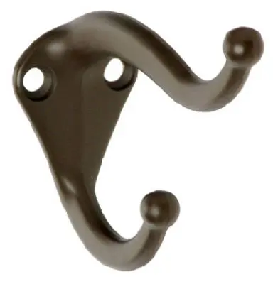 National Hardware 2.75 in. L Oil Rubbed Bronze Brown Zinc Coat/Hat Hook 35 lb. cap. 2 pk - Open Box