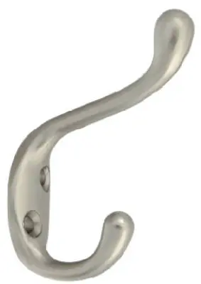 National Hardware 3.3 in. L Satin Nickel Silver Zinc Coat/Hat Hook 75 lb. cap. 1 pk - Open Box