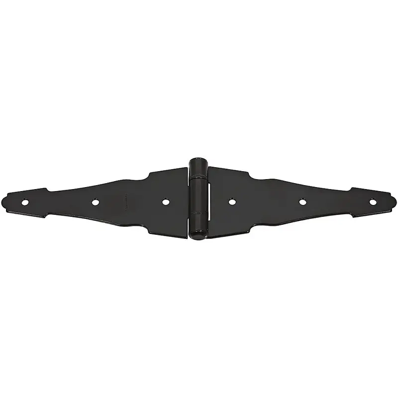 National Hardware 6 in. W X 6 in. L Galvanized Black Steel Ornamental Strap Hinge 2 pk - Open Box
