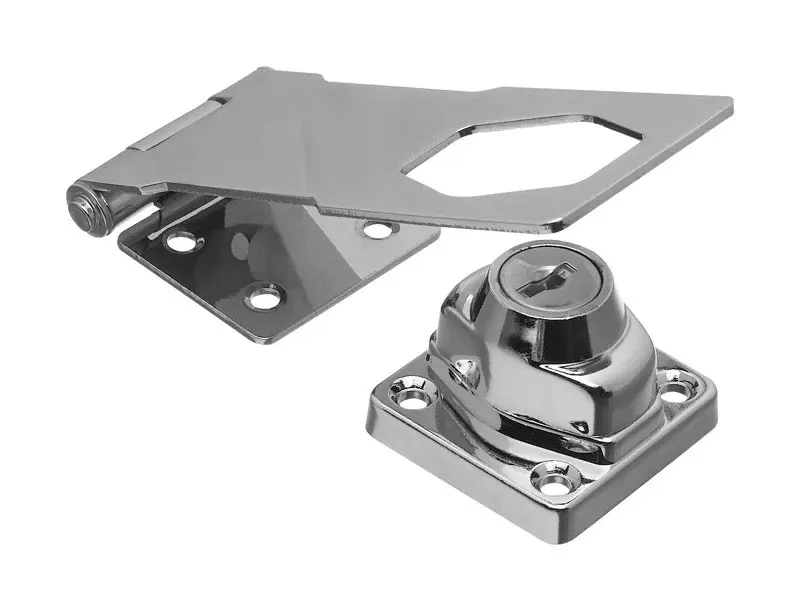 National Hardware Chrome-Plated Die-cast Zinc/Steel 4-1/2 in. L Keyed Hasp Lock 1 pk - Open Box