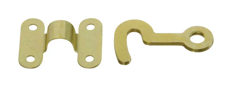 National Hardware Satin Brass Steel Hook and Staple 2 pk - Deal of The Week