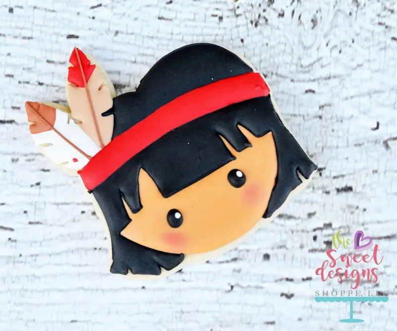 Native American Boy Face v2- Cookie Cutter