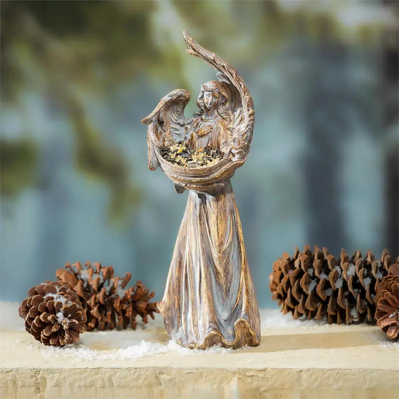 Nativity Bird Feeder, Resin Bird Feeder, Angel, 17"H