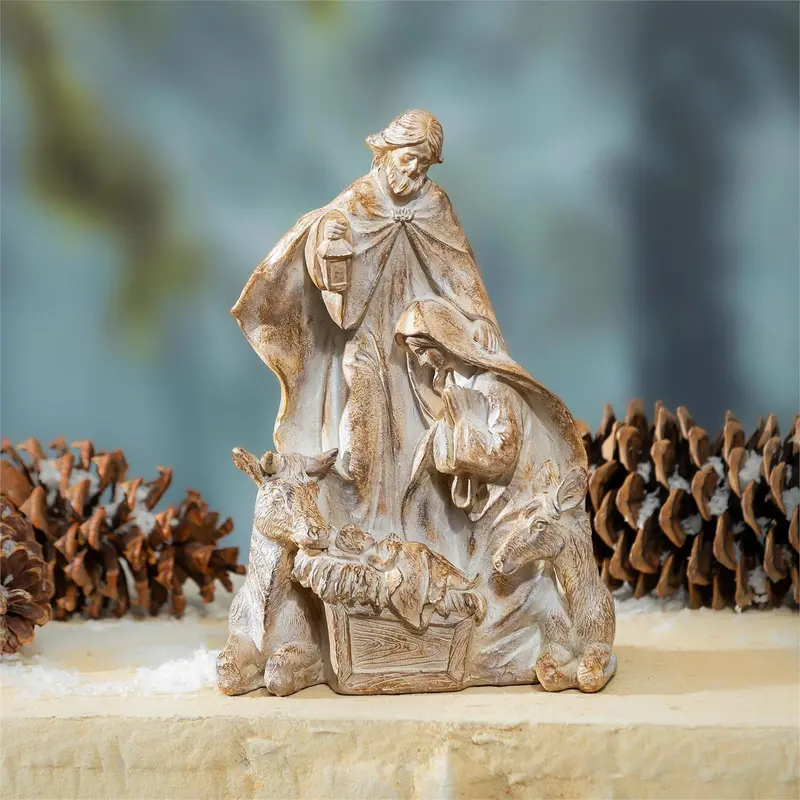 Nativity Garden Statue, Resin Statue, Heavenly Family, 11.5"H