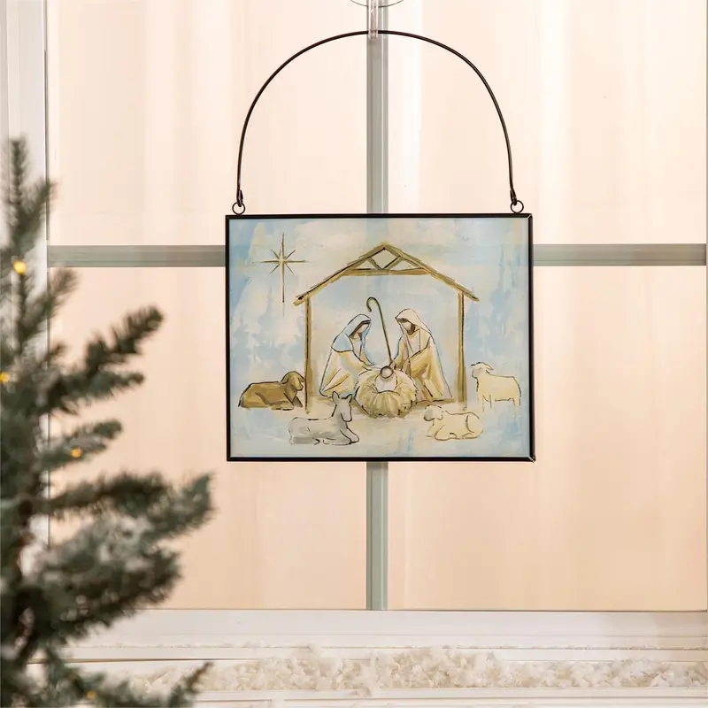 Nativity Wall Decor, Stained Glass, 8" x 10"