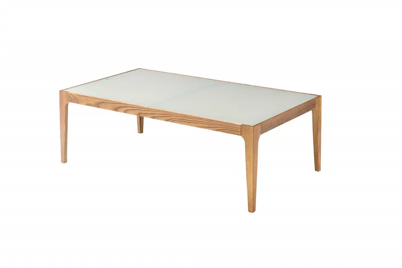 Natural And Frost Glass Coffee Table By Homeroots
