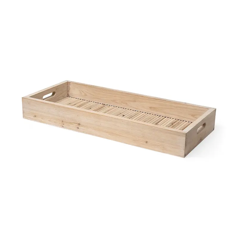 Natural Blonde Wood With Coastal Inspired Tray By Homeroots