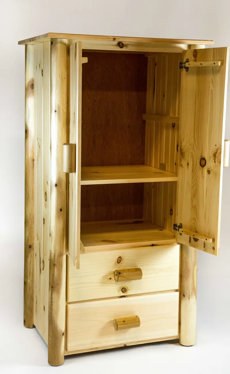 Natural Clear Finish All Wood Armoire By Homeroots