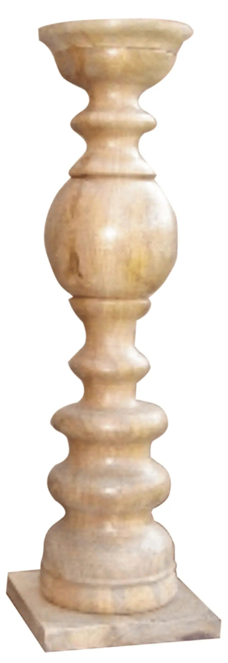 Natural Solid Wood Floor Pillar Candle Holder By Homeroots