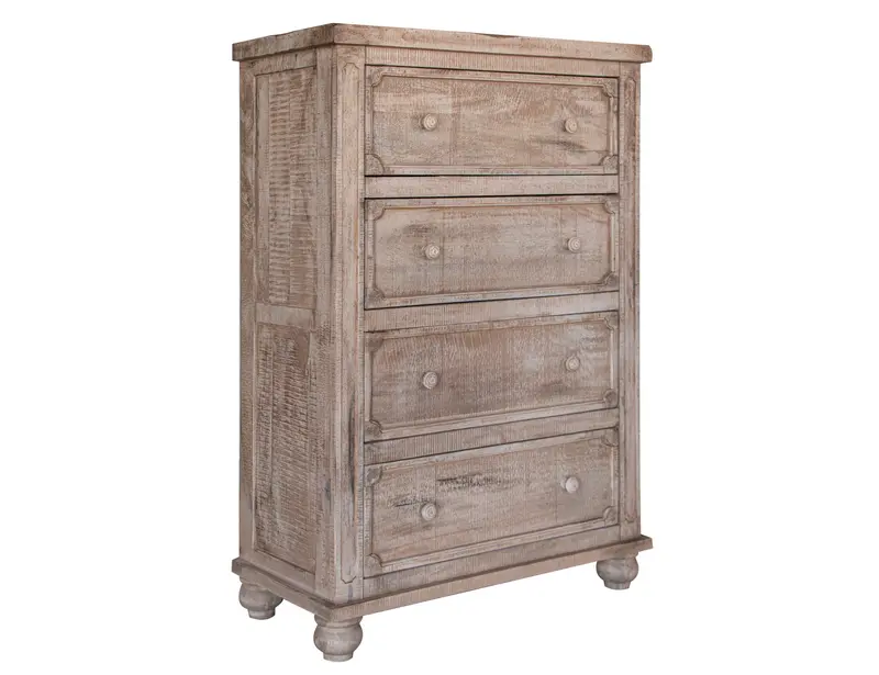 Natural Solid Wood Four Drawer Chest By Homeroots
