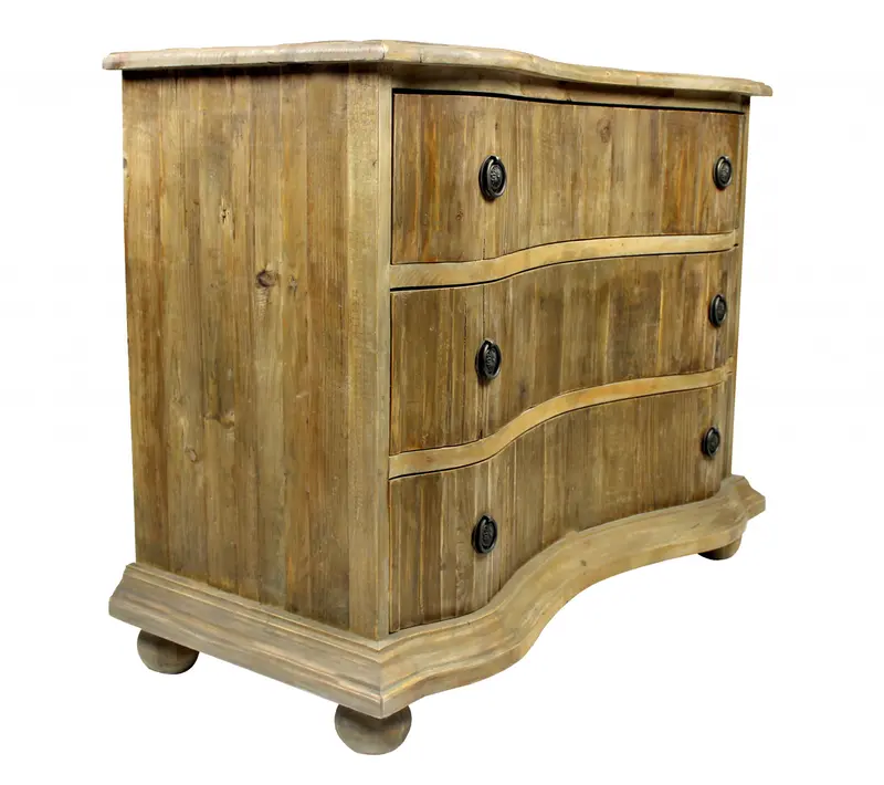 Natural Solid Wood Three Drawer Dresser By Homeroots