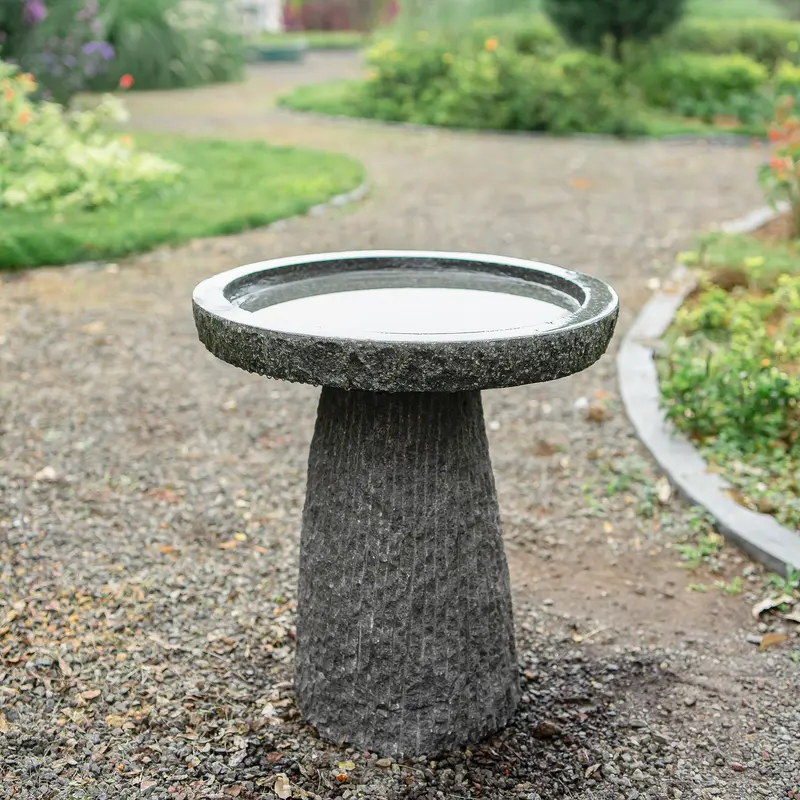 Natural Stone Bird Bath By Garden Age Supply