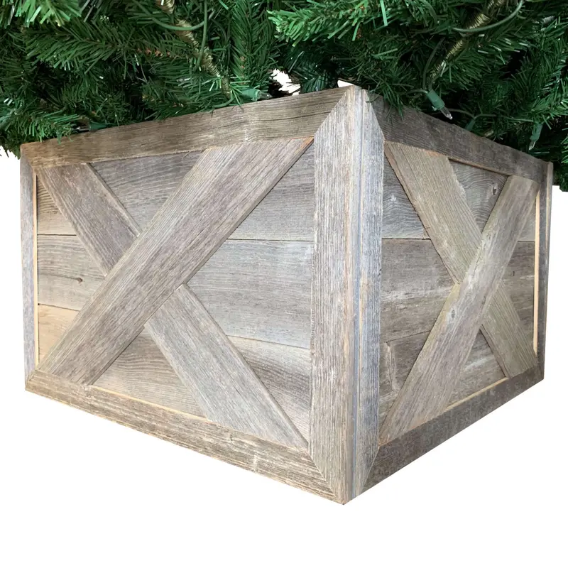Natural Weathered Gray Christmas Tree Collar By Homeroots
