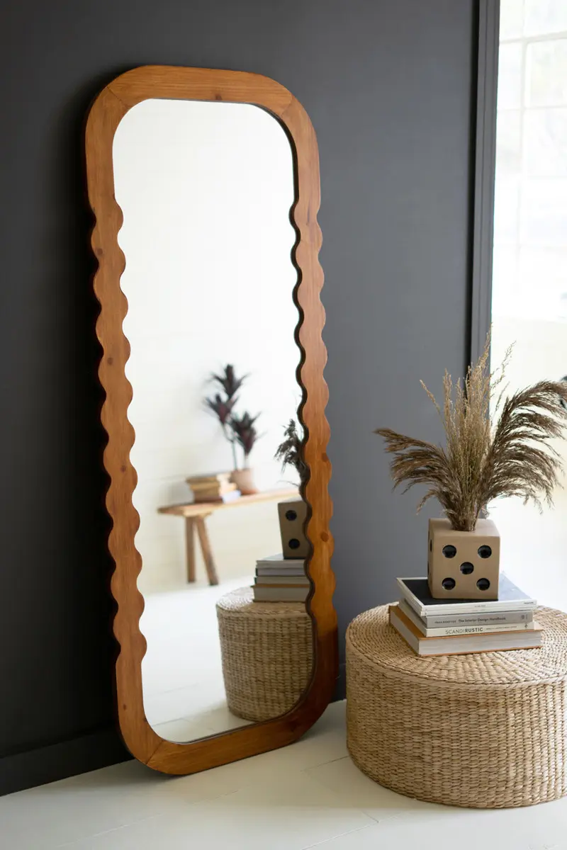 Natural Wood Framed Full Length Mirror By Kalalou