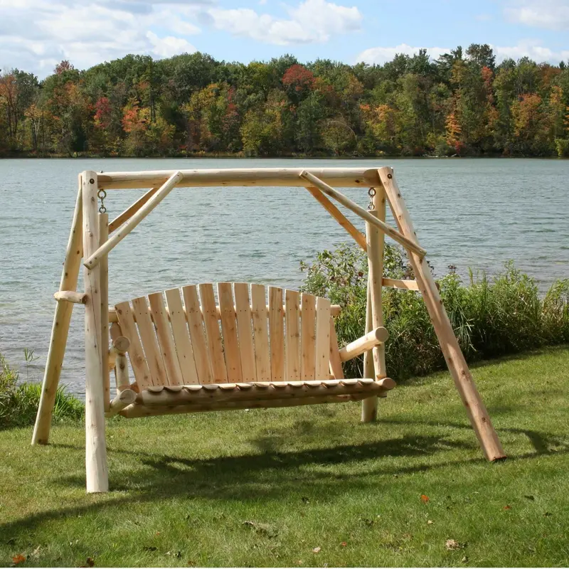 Natural Wood Yard Swing By Homeroots - 370276