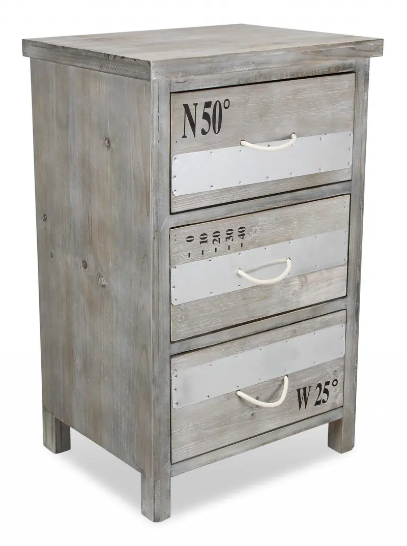 Nautical Gray Wash Wood Accent Cabinet By Homeroots