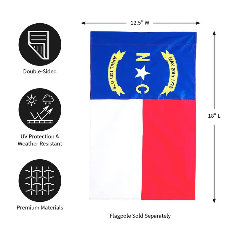 NC State Garden Applique Flag