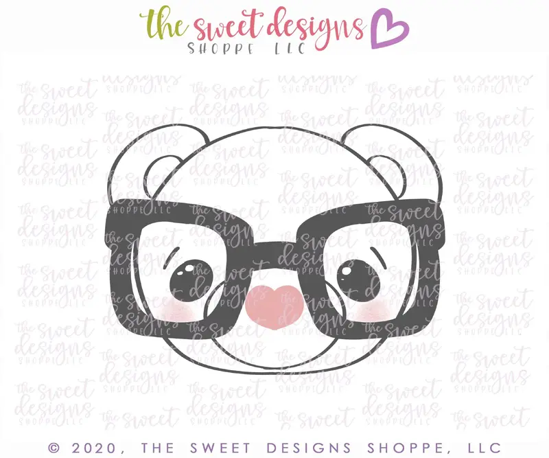 Nerdy Bear Face - Cookie Cutter