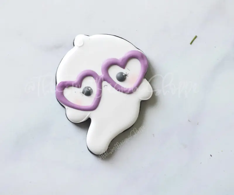 Nerdy Heart Glasses Ghost - Cookie Cutter