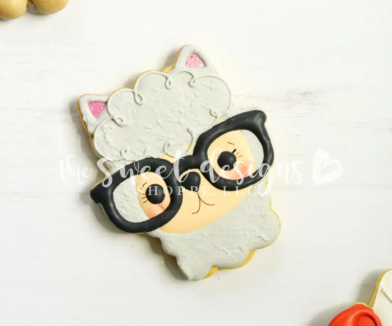 Nerdy Llilla the Llama Face - Cookie Cutter