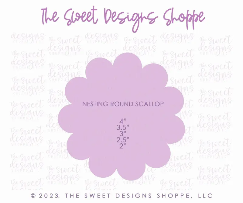 Nesting Scalloped Circle SET - Set of 5 Sizes - Cookie Cutters