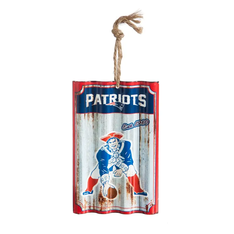 New England Patriots, Metal Corrugate Ornament,3ot3818mc